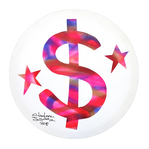 찰스장,Shiny Dollar,2015,Acrylic on canvas,지름50cm